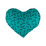 Fish bones pattern Standard 16  Premium Flano Heart Shape Cushions Front