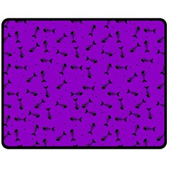 Fish Bones Pattern Fleece Blanket (medium)  by ValentinaDesign