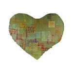 Abstract art Standard 16  Premium Flano Heart Shape Cushions Front