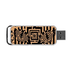 Wooden Cat Face Line Arrow Mask Plaid Portable Usb Flash (one Side) by Mariart
