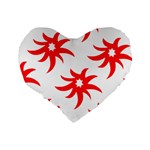 Star Figure Form Pattern Structure Standard 16  Premium Flano Heart Shape Cushions Back