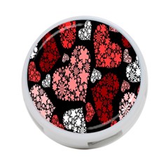 Floral Flower Heart Valentine 4-port Usb Hub (two Sides)  by Mariart
