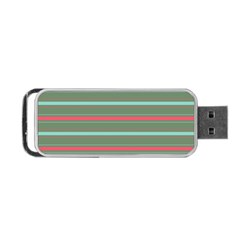 Horizontal Line Red Green Portable Usb Flash (one Side) by Mariart