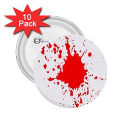 Red Blood Splatter 2 25  Buttons (10 Pack)  by Mariart