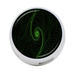Space Green Hypnotizing Tunnel Animation Hole Polka Green 4-Port USB Hub (One Side) Front