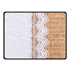 Parchement,lace And Burlap Fleece Blanket (small) by NouveauDesign
