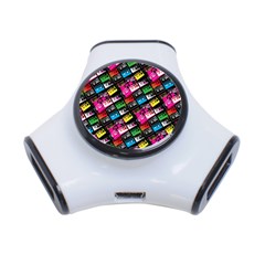 Pattern Colorfulcassettes Icreate 3-port Usb Hub by iCreate