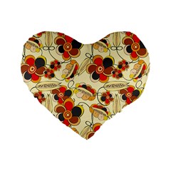 Flower Seed Rainbow Rose Standard 16  Premium Heart Shape Cushions by Mariart