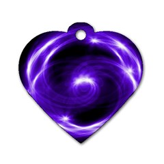 Purple Black Star Neon Light Space Galaxy Dog Tag Heart (two Sides) by Mariart