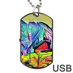 Magic Cube Abstract Art Dog Tag Usb Flash (one Side) by NouveauDesign