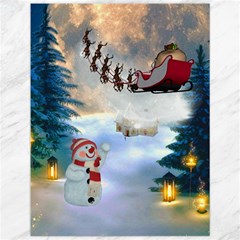 Christmas, Snowman With Santa Claus And Reindeer Canvas 12  X 16   by FantasyWorld7