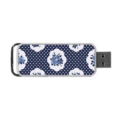 Shabby Chic Navy Blue Portable Usb Flash (two Sides) by NouveauDesign