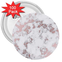 Pure And Beautiful White Marple And Rose Gold, Beautiful ,white Marple, Rose Gold,elegnat,chic,modern,decorative, 3  Buttons (100 Pack)  by NouveauDesign