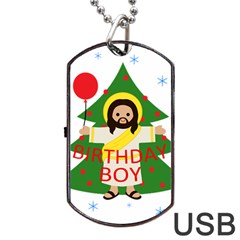 Jesus - Christmas Dog Tag Usb Flash (two Sides) by Valentinaart