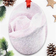 Rose Pink Flower  Floral Pencil Drawing Art Ornament (oval) by picsaspassion