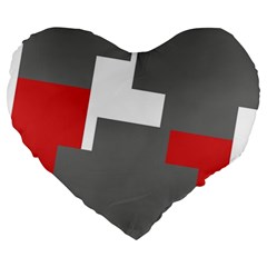 Cross Abstract Shape Line Large 19  Premium Heart Shape Cushions by Celenk