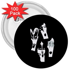 Kiss Band Logo 3  Buttons (100 Pack)  by Celenk