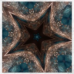 Kaleidoscopic Design Elegant Star Brown Turquoise Canvas 12  X 12   by yoursparklingshop