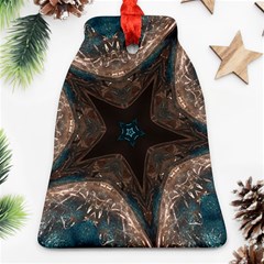 Kaleidoscopic Design Elegant Star Brown Turquoise Ornament (bell) by yoursparklingshop