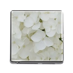 Hydrangea Flowers Blossom White Floral Elegant Bridal Chic Memory Card Reader (square) by yoursparklingshop