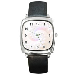 Mother Of Pearls Luxurious Fractal Spiral Necklace Square Metal Watch by jayaprime