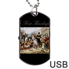 The First Thanksgiving Dog Tag Usb Flash (two Sides) by Valentinaart