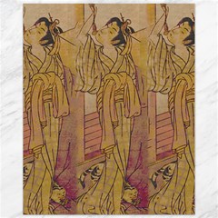 Japanese Geisha With Cat Illustration Canvas 11  X 14   by paulaoliveiradesign