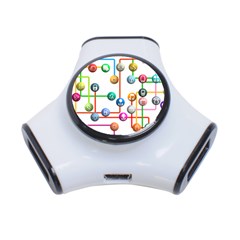 Icon Media Social Network 3-port Usb Hub by Celenk