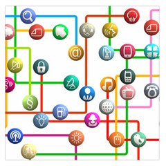 Icon Media Social Network Large Satin Scarf (square) by Celenk