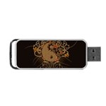 The Sign Ying And Yang With Floral Elements Portable USB Flash (One Side) Front