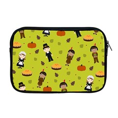 Pilgrims And Indians Pattern - Thanksgiving Apple Macbook Pro 17  Zipper Case by Valentinaart