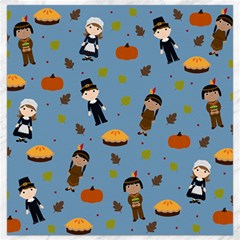 Pilgrims And Indians Pattern - Thanksgiving Canvas 16  X 16   by Valentinaart