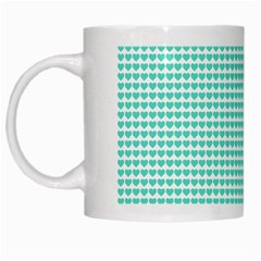 Tiffany Aqua Blue Candy Hearts On White White Mugs by PodArtist