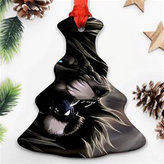 Angry Lion Digital Art Hd Christmas Tree Ornament (two Sides) by Celenk