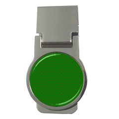 Mini Red Dots On Christmas Green Money Clips (round)  by PodArtist