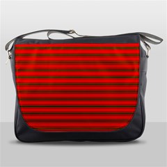 Christmas Red And Green Bedding Stripes Messenger Bags by PodArtist