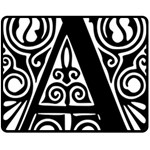 Alphabet Calligraphy Font A Letter Fleece Blanket (Medium)  60 x50  Blanket Front