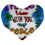 Christian Christianity Religion Large 19  Premium Heart Shape Cushions Back