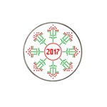 Snowflake Graphics Date Year Hat Clip Ball Marker (4 pack) Front