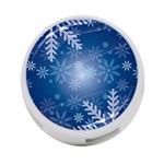 Snowflakes Background Blue Snowy 4-Port USB Hub (Two Sides)  Front