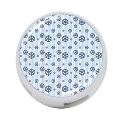 Snowflakes Winter Christmas Card 4-port Usb Hub (one Side) by Celenk