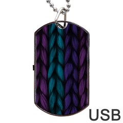Background Weave Plait Blue Purple Dog Tag Usb Flash (one Side) by Celenk
