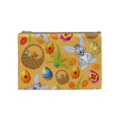 Easter Bunny And Egg Basket Cosmetic Bag (medium)  by allthingseveryone