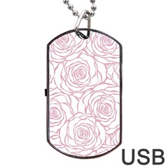 Pink Peonies Dog Tag Usb Flash (one Side) by NouveauDesign