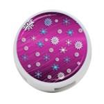 Snowflakes 3d Random Overlay 4-Port USB Hub (Two Sides)  Back