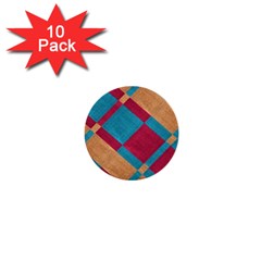 Fabric Textile Cloth Material 1  Mini Buttons (10 Pack)  by Celenk