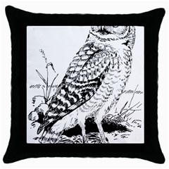 Animal Bird Forest Nature Owl Throw Pillow Case (black) by Celenk