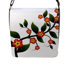 Flower Branch Nature Leaves Plant Flap Messenger Bag (l)  by Celenk