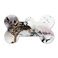 Birds Crows Black Ravens Wing Dog Tag Bone (two Sides) by BangZart