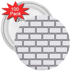 Wall Pattern Rectangle Brick 3  Buttons (100 Pack)  by BangZart